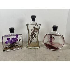 Shonfelds Bath oils Set Glass Bottles Flower Butterfly Lavender